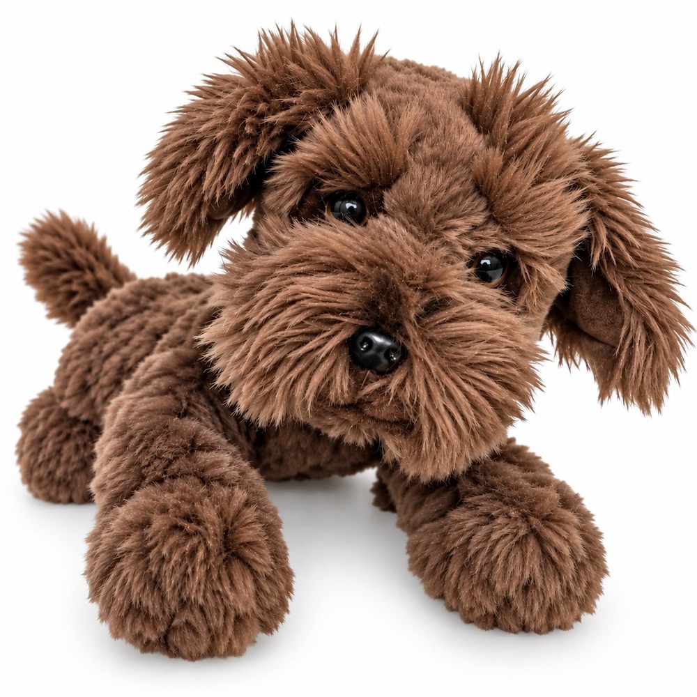 FAO Schwarz Schnauzer Puppy Dog Plush Chocolate Brown Stuffed Animal 60321A25303